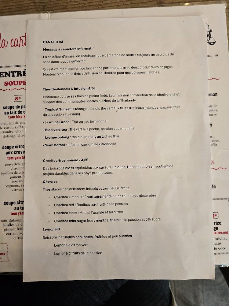 Canal Thaï - Menu Image 4